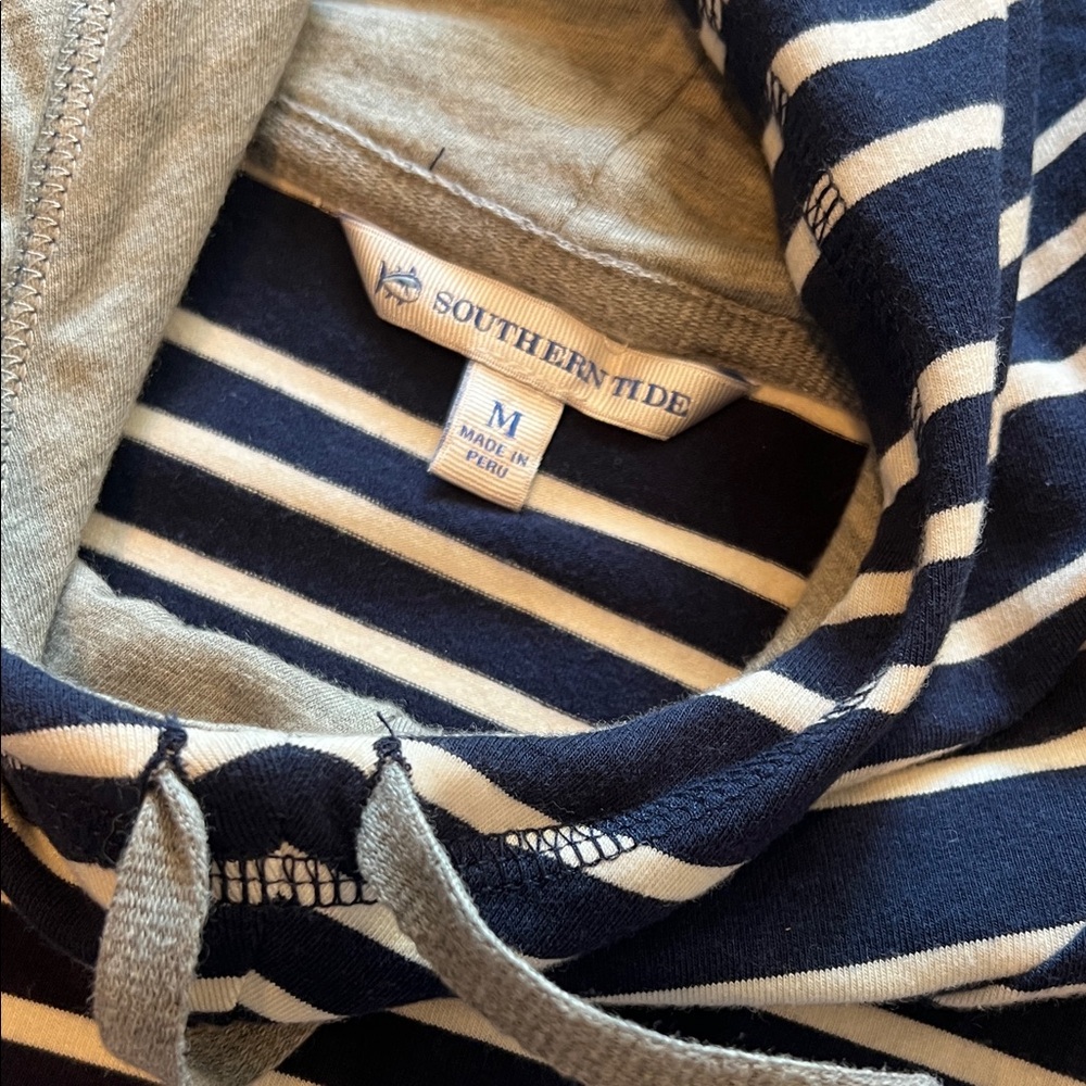 Southern Tide Striped Navy and White Hoodie- Medium - Picture 3 of 4
